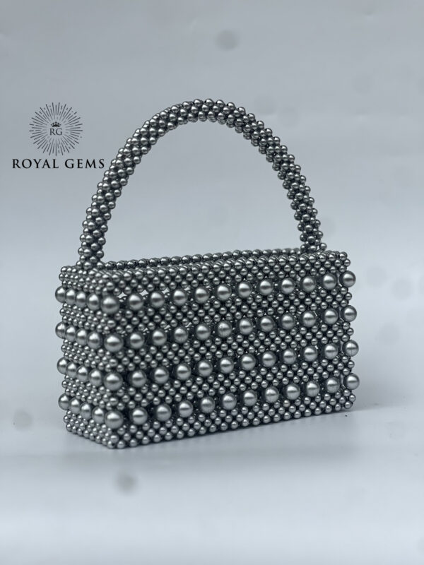 Rectangle Shaped Silver Bag - Image 3